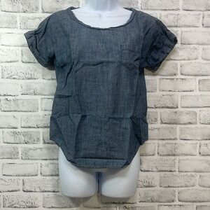 French Connection Denim Style Blouse Extra Small